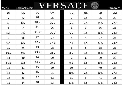 Versace size chart pdf